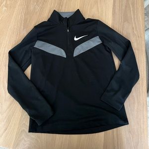 Nike boys long sleeve 1/4 zip pullover black size M (10-12)